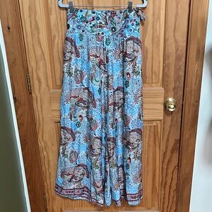 Bohemian Blue Paisley Maxi Skirt/Pants
